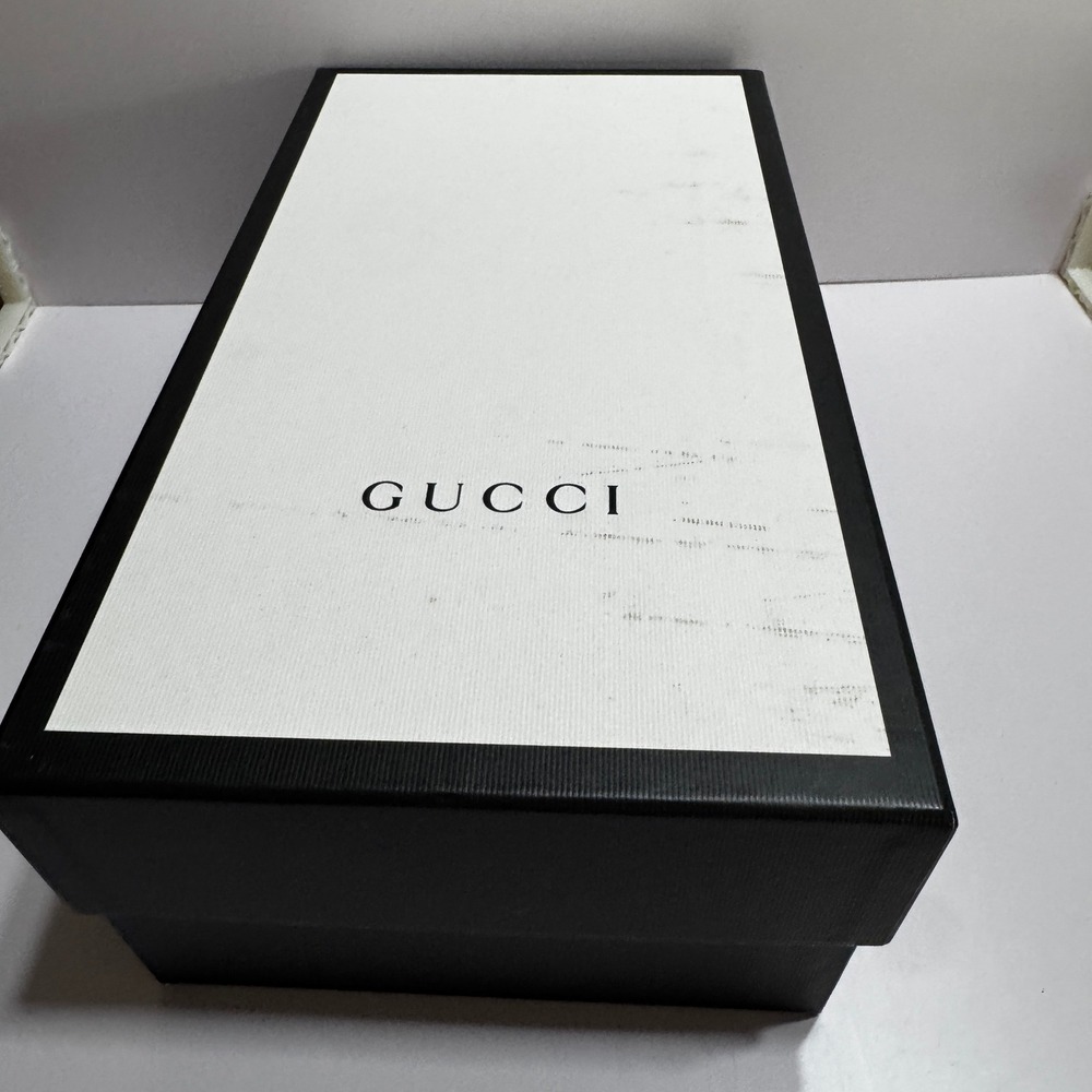 Gucci Authentic Empty Designer Shoe Box Black White Storage 14.5x8.5x5.5 Italy